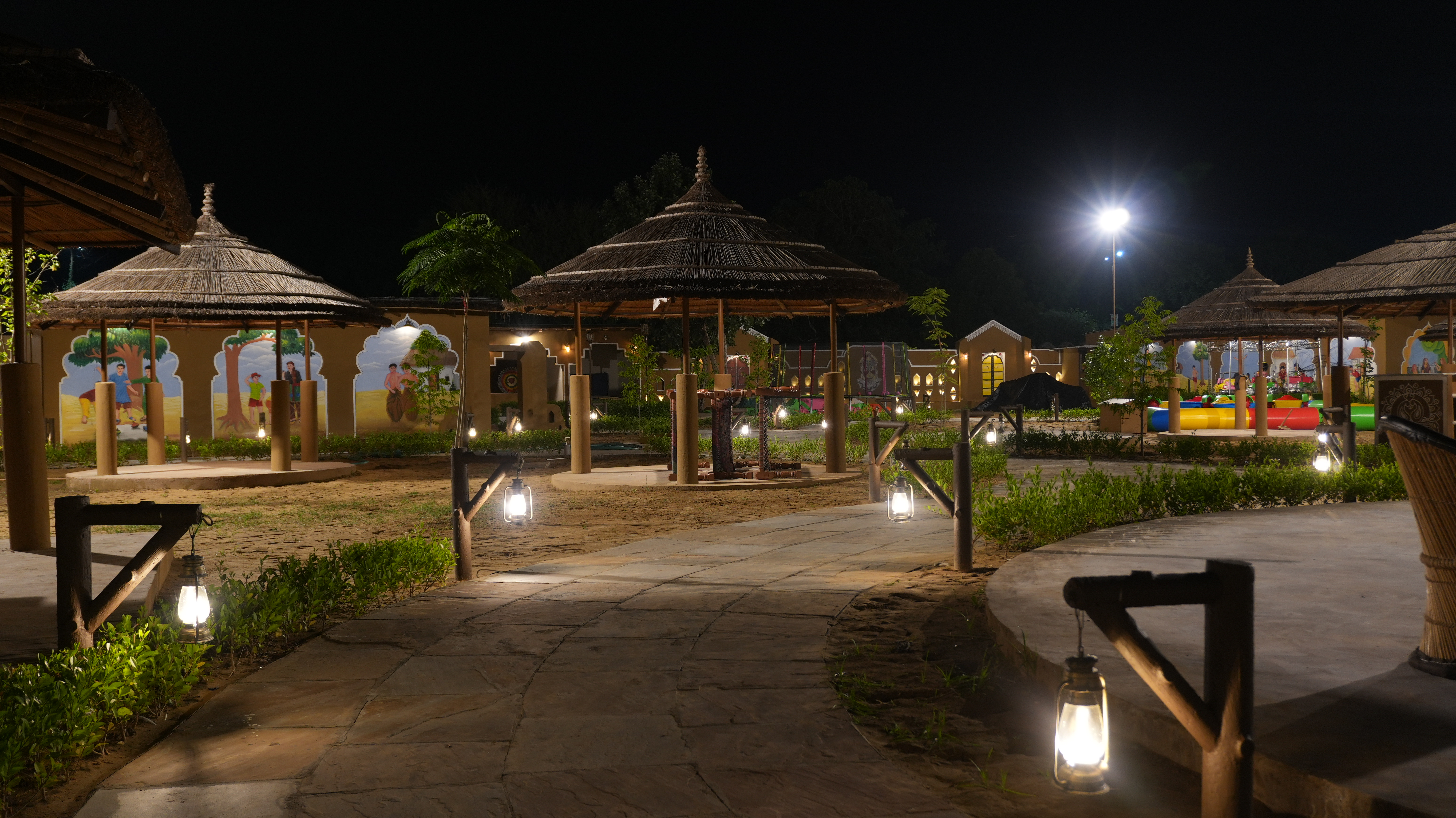 Traditional Rajasthani decor and courtyard